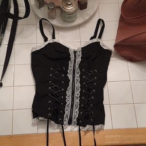 Royal bones zip corset top